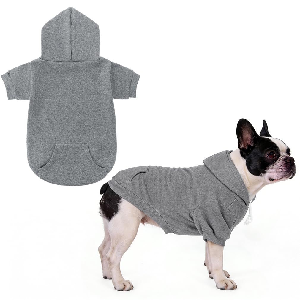 KOOLTAIL Basic Dog Hoodie - Soft and Warm Dog Jumper with Leash Hole and Pocket, Dog Winter Coat, Cold Weather Clothes Sweater for Small Medium Large Dogs Puppy Cat Boys Girls