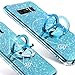 Galaxy Note 8 Case, Glitter Luxury Cute Phone Case Girls with Kickstand, Bling Diamond Rhinestone Bumper Ring Stand Sparkly Luxury Thin Soft Protective Samsung Galaxy Note 8 Case for Girl Women - Blue