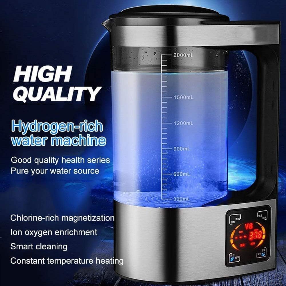 DQXY Hydrogen Water Generator Alkaline Maker Portable Water Ionizer Bottle Super Antioxidan Hydrogen-Rich Water Cup 2L Large Capacity