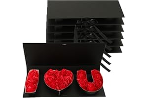 MLOLM 6 Pcs I Love You Flower Box Valentines I Love U Fillable Gift Box Empty I Heart U Cardboard Box For Valentines Mother's Day Wedding Bridal Shower Anniversary Birthday Chocolate Rose Packaging