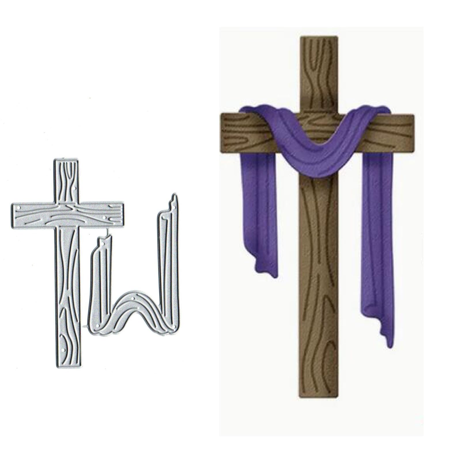 Yeyert Easter Cross Lamb Metal Die Cuts, Cross Scarf Wooden Cutting Dies, Scrapbooking Decorative Embossing Paper Scrapbooking Card Making