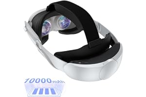 PROFEY Head Strap Battery for Meta Oculus Quest 3, 10000mAh Adjustable Elite Strap with Battery Pack, Enhanced Comfort and Gaming Playtime, Fast Charging and Counter Balance for Quest 3 Accessories (While)