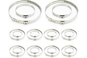 Nuscen 20 pcs CV Joint Boot Clamps Kit Stainless Steel Adjustable CV Boot Band Clamp Kit Universal CV Joint Boot Crimp（10pc S