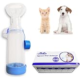 QMARK Inhaler Spacer for Pets Cat and Small Dog | 2 Masks Included, For MDI, Round Shape Silicone Mask, Feline Aerosol Chamber, Breathing Indicator