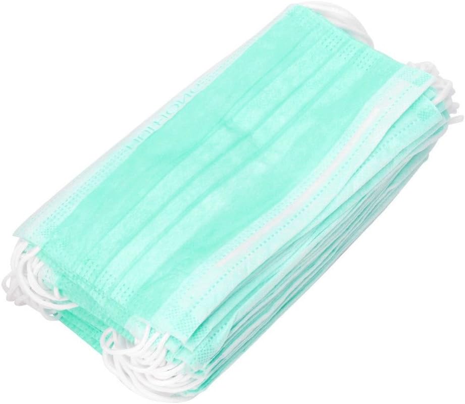 Disposable 3-Layer Mask 50 Pieces Earloop Face Masks Germ Dust Protection Activated Carbon Filter Face Mouth Cover Medical Sanitary Surgical Mask (C)