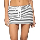 NUFIWI Women Y2k Tie Waist Mini Skirts Mid Waist Bodycon Micro Skorts Stretchy Side Slit Pencil Short Skirt with Shorts