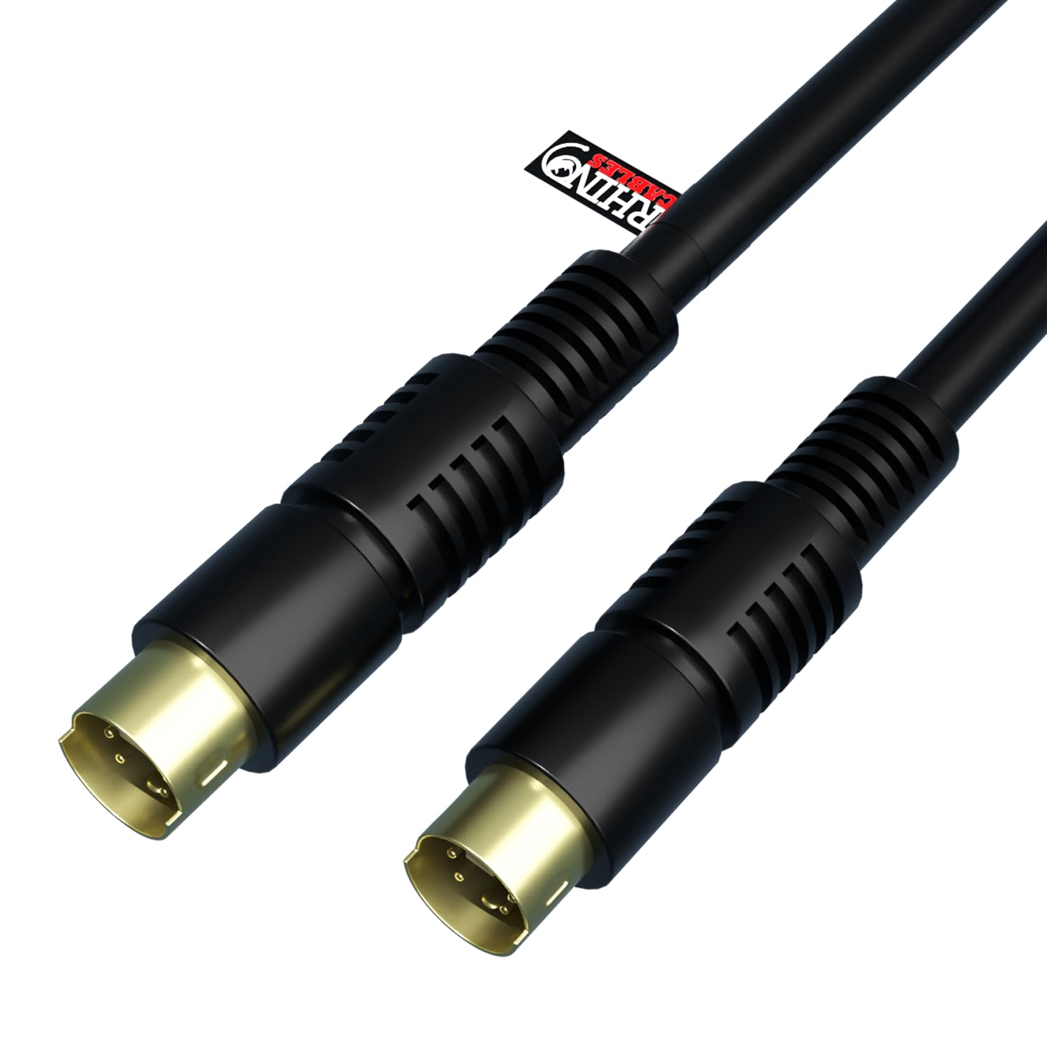 Rhinocables S-Video Male to Male Cable - 3m, SVHS Lead, Super Video, TV, Camcorder, Graphics, 4 Pin Mini Din, Gold Plated Plugs