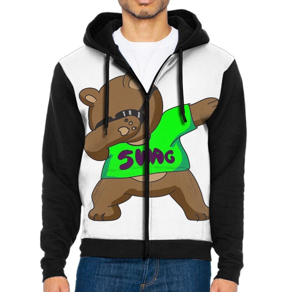 Shenghong Lin Bear Dabbing Design Mens Black Hoodie Sweatshirt Sportswear  Jackets with Hoodies Men foretadrenaline.com