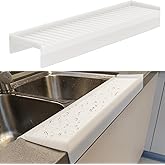 Kitlers Silicone Edge Protectors - Multifunction Sink Accessories, Splash Guard & Draining Mat for Kitchen, Bathroom Sink, Steel, Granite, Quartz Countertops(Transparent)