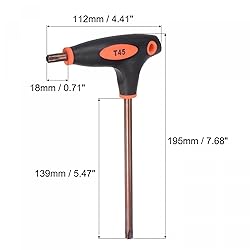 uxcell T45 Anti Tamper Proof Torx Key T-Handle Dual