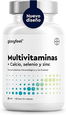 Multivitaminas y Minerales - 450 Comprimidos (Paquete XL) - Todas las Vitaminas A,B,C,D3,E, Calcio, Zinc, Selenio – Multivitaminico Activo Completo para Hombre y Mujer, Perfecto para compartir