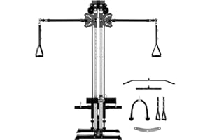 GMWD Cable Machine Home Gym, Wall Mounted Cable Machine with Dual Swivel Arms and 22 Adjustable Positions, All-in-One Cable Crossover Machine for Home Gym, Black