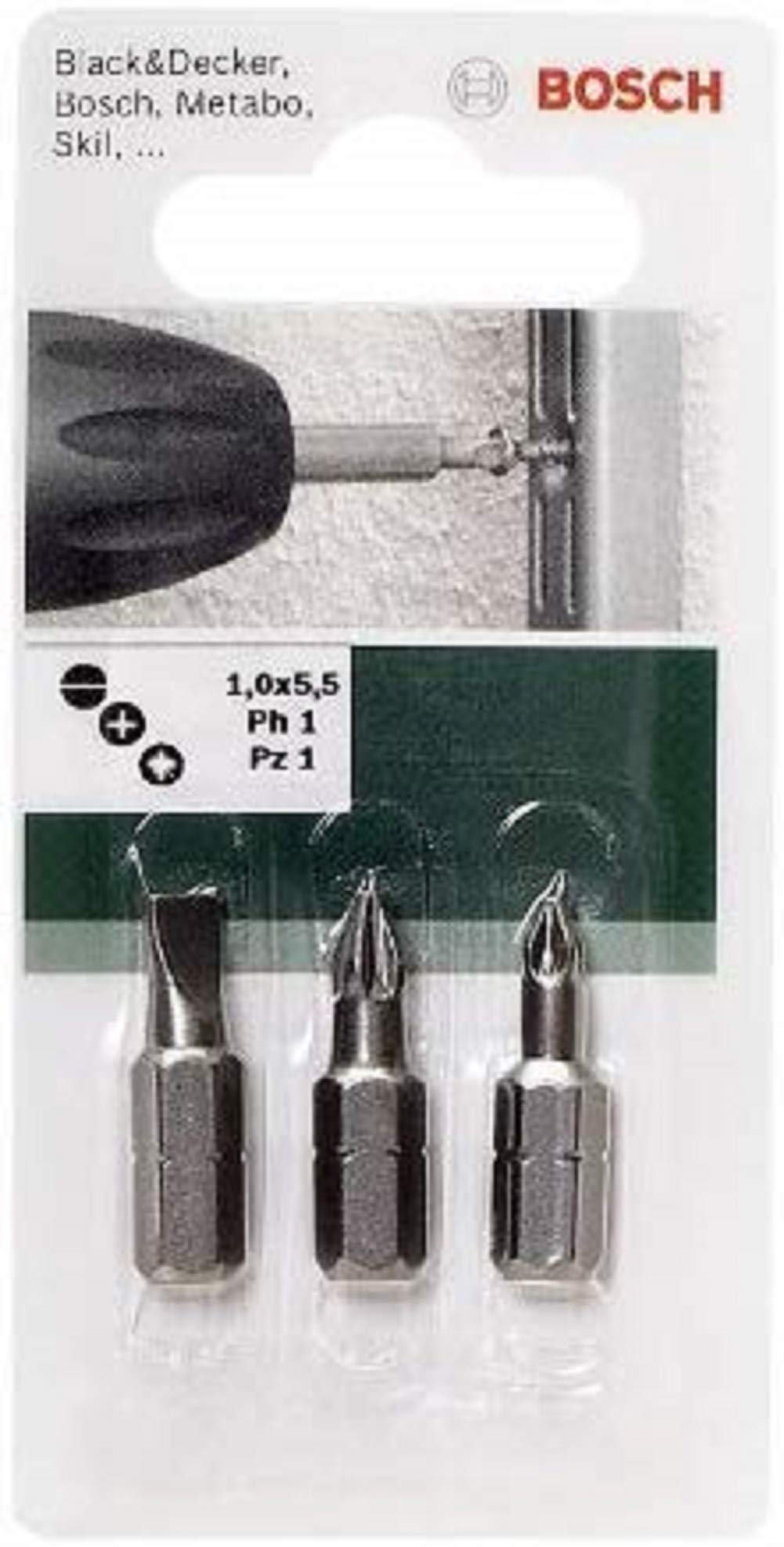 Bosch 2609255974 25mm Screwdriver Bit Set in Standard Quality (3 Pieces)
