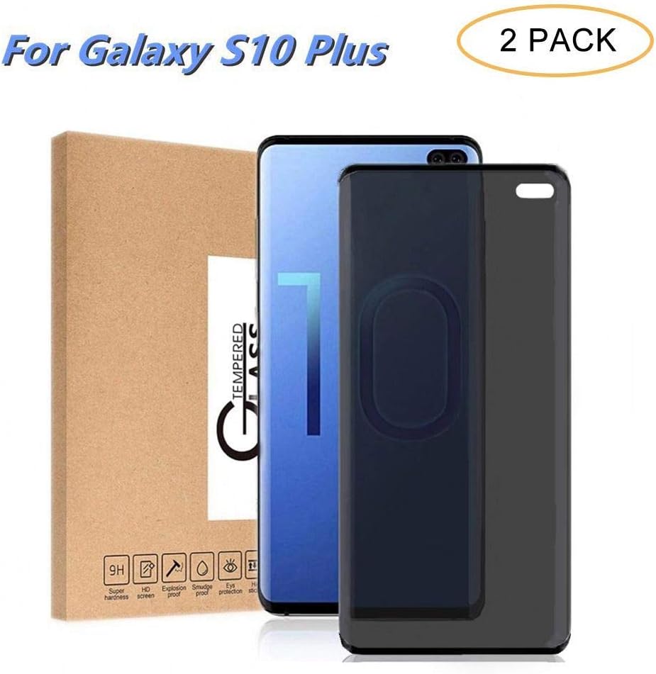 [2 PACK]Samsung Galaxy S10 Plus Privacy Screen Protector Tempered Glass,VIEE 3D Case Friendly 9H Anti Spy Invisible Glass Screen Protector For Galaxy S10 Plus(6.4inch)