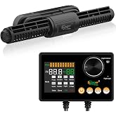 hygger Intelligent Wave Maker for Aquarium, Saltwater Freshwater Circulation Pump Adjustable 6 Waves/Night/Feed/Wireless Connection Mode, Magnetic Holder Display Controller Memory Function (35W)