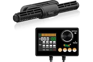 hygger Intelligent Wave Maker for Aquarium, Saltwater Freshwater Circulation Pump Adjustable 6 Waves/Night/Feed/Wireless Connection Mode, Magnetic Holder Display Controller Memory Function (35W)
