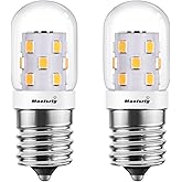 Maelsrlg LED Microwave Light Bulbs Under Hood 40W Equivalent, E17 LED Bulb Dimmable for Range Hood, 3W 380 Lumens, LED Appliance Light Bulb Over Stove, Warm White 3000K, 2 Pack