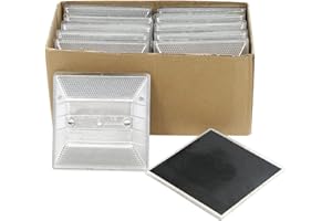 FIREHOSEDIRECT Peel-N-Stick White Reflective Road Driveway Marker (10 Pack) - White Pavement Markers - White Reflective Road Marker