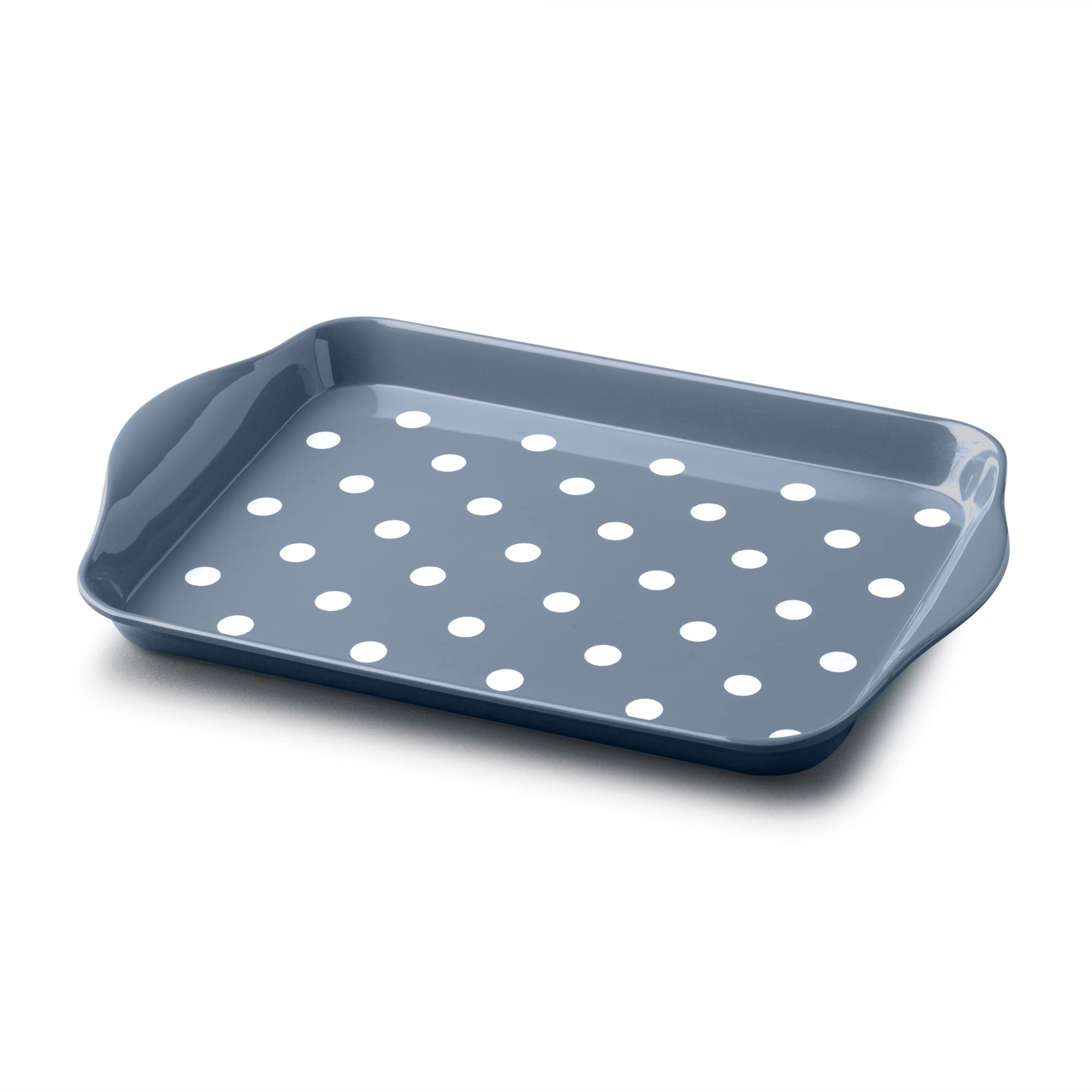 Zeal Melamine Mini Dotty Design Serving Tray (18x14cm) - Provence Blue — image 1