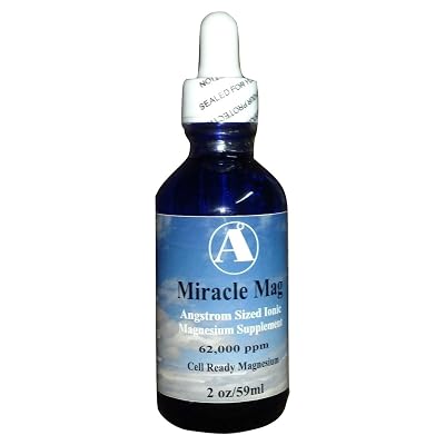 Liquid Magnesium Supplement- Miracle Mag 2 oz Travel Size 62,000 ppm Liquid Ionic Angstrom Magnesium