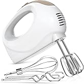 Hand mixer - 5 Speed Portable Kitchen Mixer Electric Handheld with 5 Stainless Steel Accessories Whisk, Food Beater, ‌Ivory