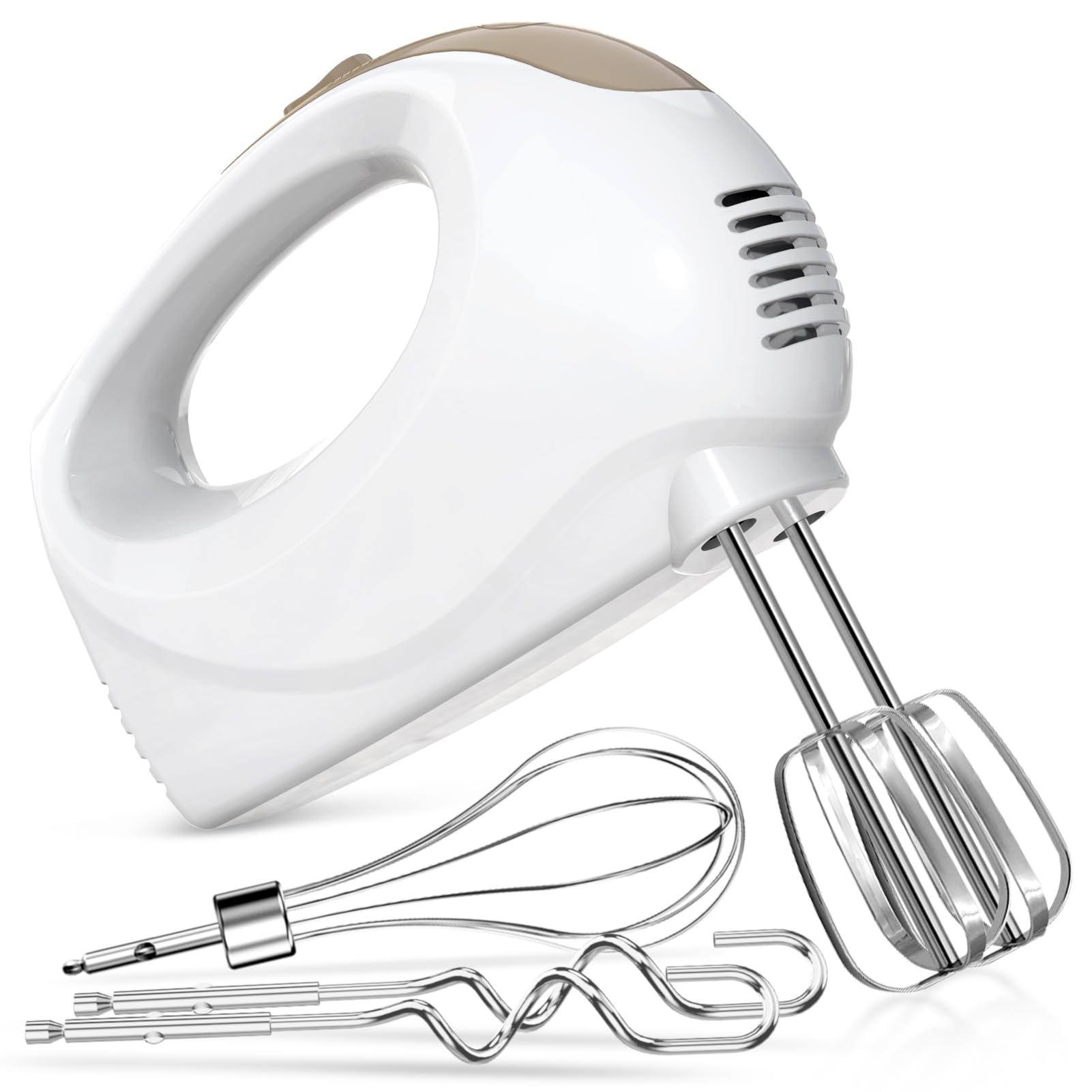 Photo 1 of **FOR PARTS ONLY**
Handmixer - 5 Speed Portable Kitchen Mixer Electric Handheld with 5 Stainless Steel Accessories Whisk, Food Beater, ?Ivory