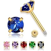 Small CZ Stud Flatback Earrings for Women,Dainty Flat Screw Back Cartilage Earring Stud,Helix Conch Tragus Piercing Jewelry,Tiny Cubic Zirconia Studs Hypoallergenic