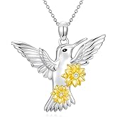 Dralox Hummingbird Necklace, Daisy Pendant S925 Zircon Jewelry Gifts for Women