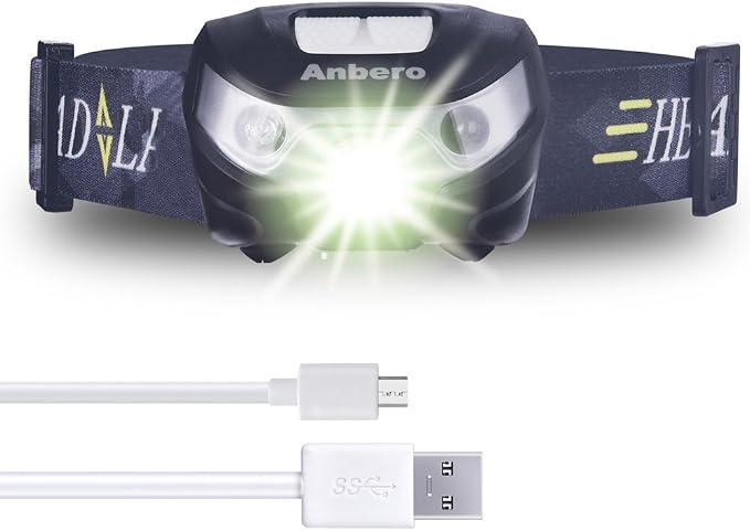 Wiederaufladbare LED-Stirnlampe – 2000 Lumen, USB-C, Wasserdicht & Mit Bewegungssensor