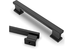 Asidrama 6 Pack 5 Inch(128mm) Matte Black Cabinet Pulls Kitchen Cabinet Handles, Cabinet Pulls Kitchen Cabinet Hardware for C