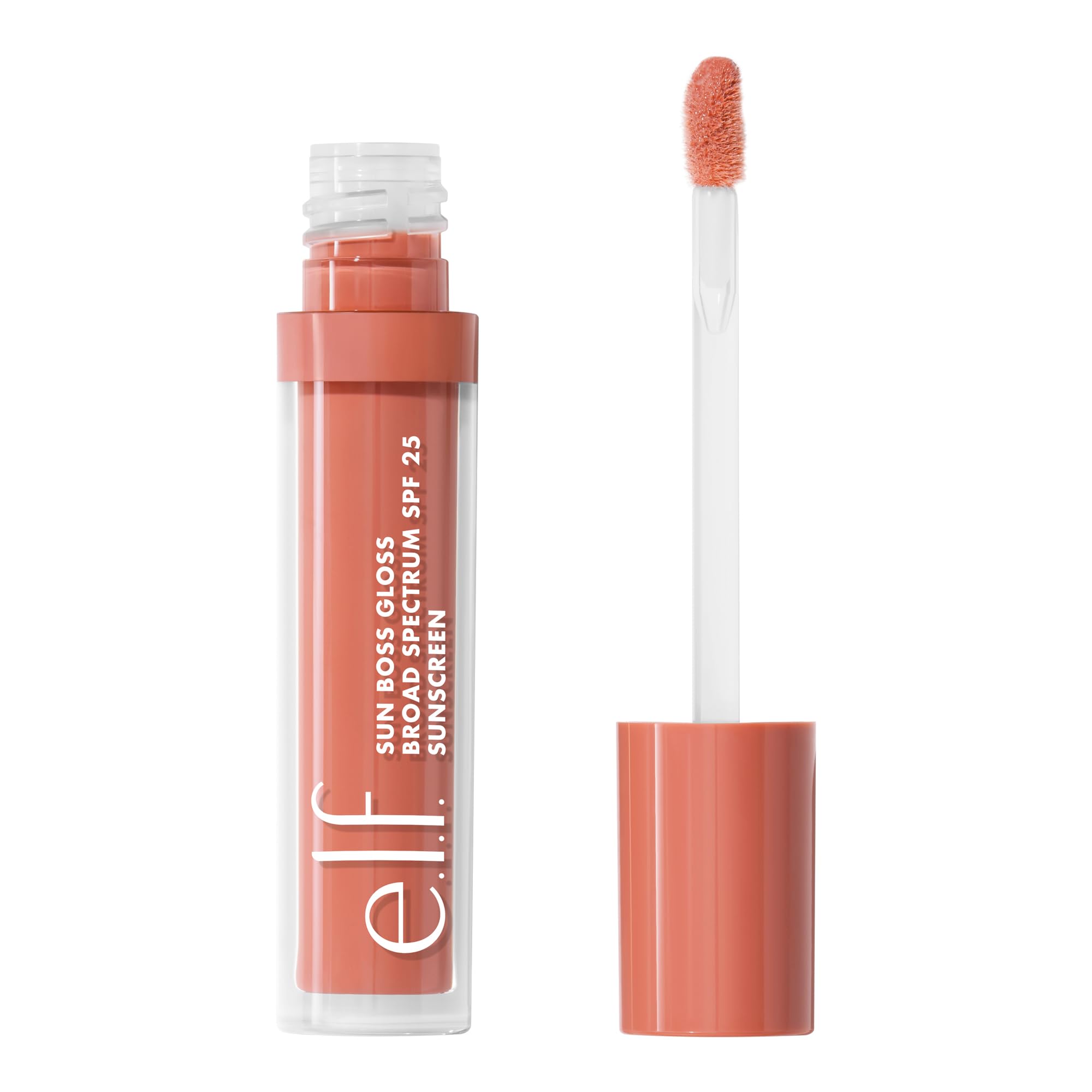 Photo 1 of e.l.f. Sun Boss Gloss SPF 25, Pigmented Lip Gloss For A High-Shine Finish, Moisturizing & Conditioning Formula, Vegan & Cruelty-Free, Peachy Kween