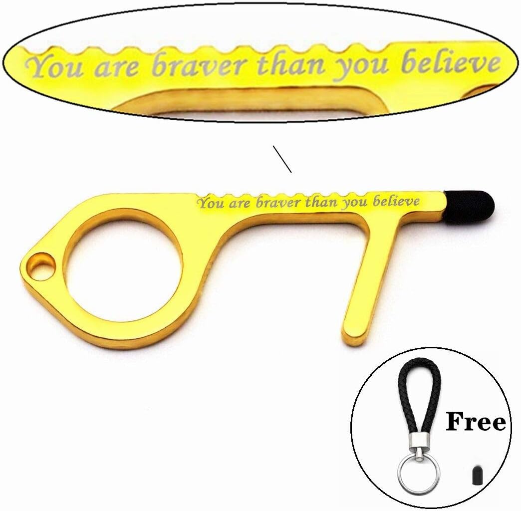 Outlet Factory Shop No Touch Door Opener Keychain Tool Handheld Zinc Alloy Edc Touchless Contactless For Surfaces Touchscreens Handles Buttons Touch Free Key With Stylus Graduation Birthday Gift For Sale Online
