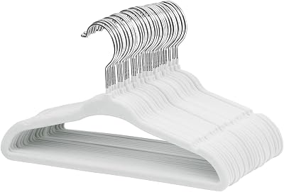 ManGotree Baby Velvet Hangers 30 Pack Non-Slip Space Saving White