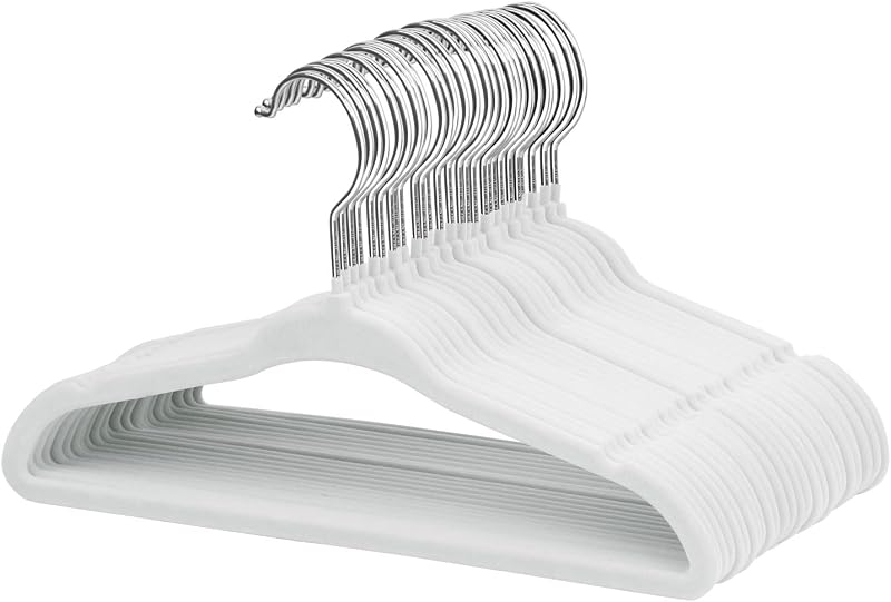 ManGotree Baby Velvet Hangers 30 Pack Non-Slip Space Saving White