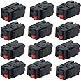 DIYTECH Speaker Keystone Jack – Spring Loaded Speaker Jack for Keystone Wall Plate, Female to Female, for Home Theater Wall Plates - Black (12-Pack)