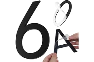 YEEZUNPU Self Adhesive House Number 4 Inch House Numbers for Outside Acrylic Modern Mailbox Numbers Address Home Number for House Apartments Office Hotel Room Easy to Install (4in No.6)