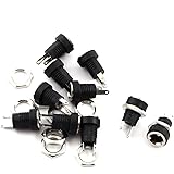 uxcell 10 Pieces 5.5mmx2.1mm DC Power Jack Female Panel Mount Connector