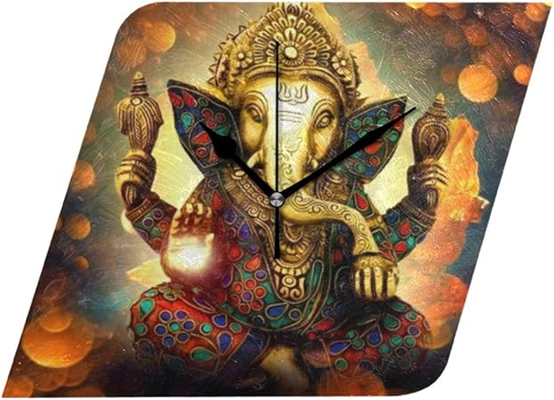 Decorative Wall Clock Best Lord Ganesha Vinayagar Pillaiyar Hd Images Diamond Acrylic Wall Clock Non Ticking Silent Clock Art For Living Room Kitchen Bedroom Amazon Co Uk Kitchen Home