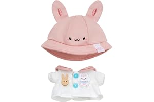 CALEMBOU Doll Clothes, 4 Inches Cute Macaron Animal Series Doll Clothes Suit for Labubu, Kawaii Doll Accessories Toys Gifts for Girls(Only Clothes) (Cuddly Bunny)