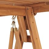 vidaXL Teak Wood Swing Bench Outdoor Garden Patio Furniture Durable view 4