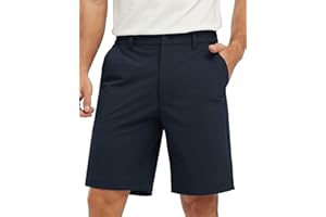 TBMPOY Men's Golf Shorts 9'' Elastic Waist Quick Dry for Flat Front Travel Casual Shorts with 5 Pockets