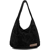 Ulisty Women Corduroy Hobo Bag Wide Strap Shoulder Bag Casual Tote Bag Shopper Purse Handbag