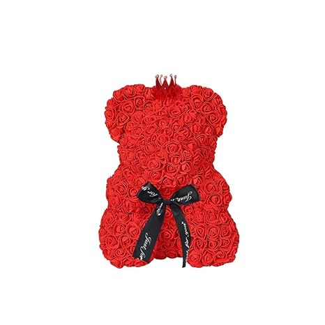 Rose Bär - das ideale Geschenk zum Valentinstag, Jahrestag oder zur Verlobung (Rot)