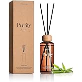 M&SENSE Bamboo Reed Diffuser: 6.3 fl oz Non-Toxic Aroma Set with Sticks, Light & Subtle Fragrance, Long-Lasting Natural Essential Oil Gifts for Bedroom, Shelf Decor & Small Spaces