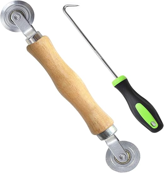 Changeary Screen Door Repair Tool Kit Screen Roller Tool and Screen