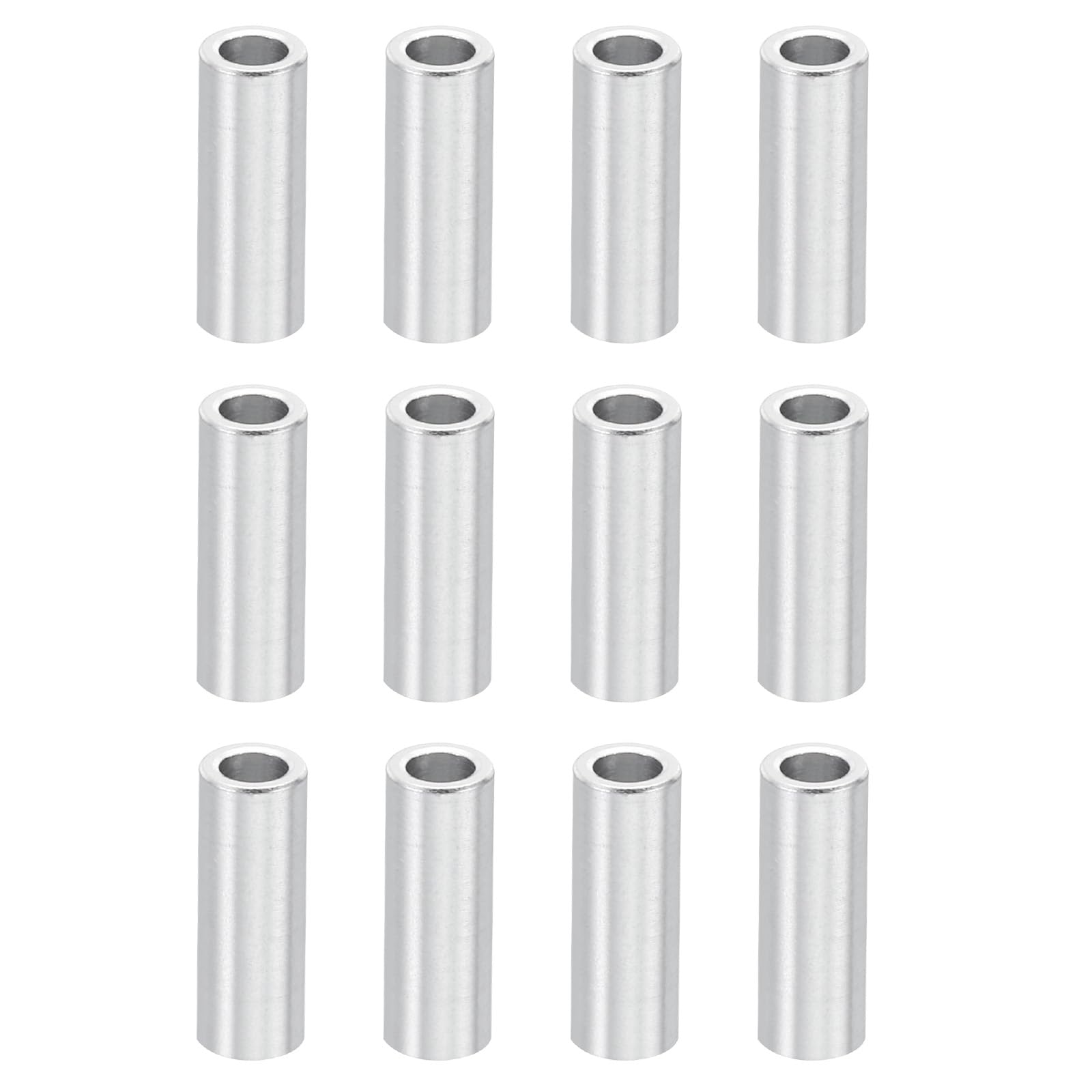 PATIKIL M3 Aluminum Spacers, 10 Pcs Metal Spacer Aluminum 3.1mm ID x 6mm OD x 15mm L Aluminum Spacer Screw Standoff Round for M3 Screw Bolts