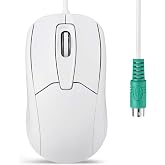 Perixx PERIMICE-209 P, Wired PS2 Optical Mouse with Scroll Wheel and 1000 DPI, White (11832)