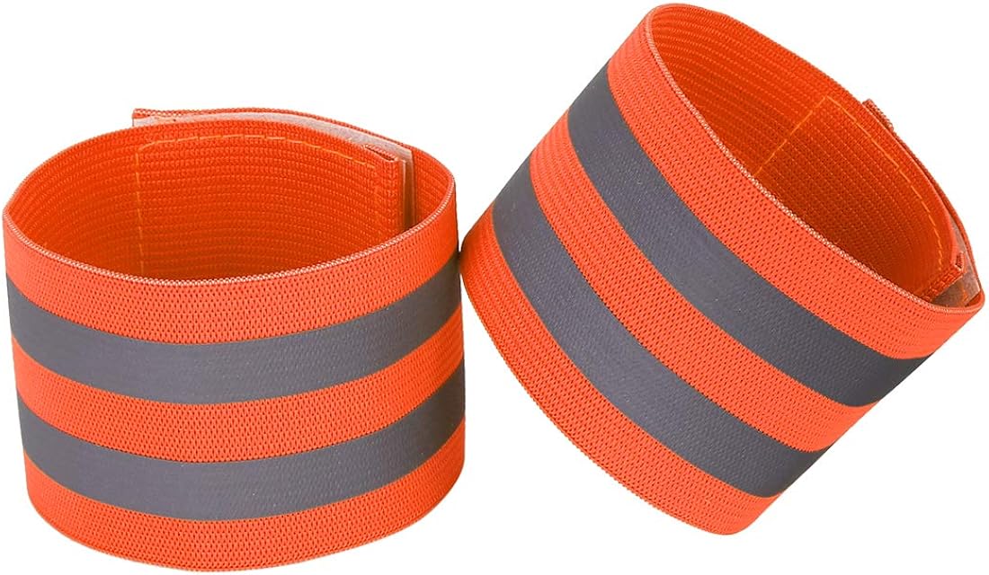 X AUTOHAUX 8Pcs Reflective Bands for Wrist Cycling Reflective Wristbands Orange - Image 5
