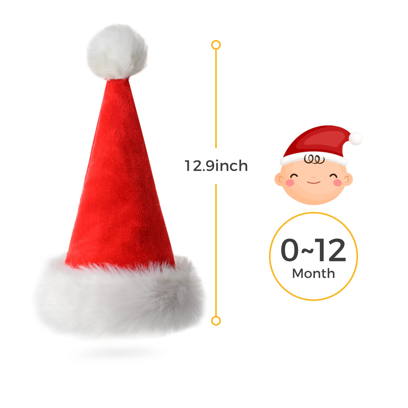 BOSONER Baby Christmas Hat - Toddler & Newborn Santa Claus Hats for Baby Girl & Boy's First Christmas