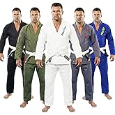 POZTEV Brazilian Jiu Jitsu Gi for Men & Women BJJ Gi Grappling Kimonos Preshrunk Lightweight Fabric Martial Arts Uniform